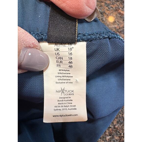 Nip Tuck Tankini Umbrella Print Twisted Front Retro Full Coverage Bikini Size 16 - Picture 10 of 12